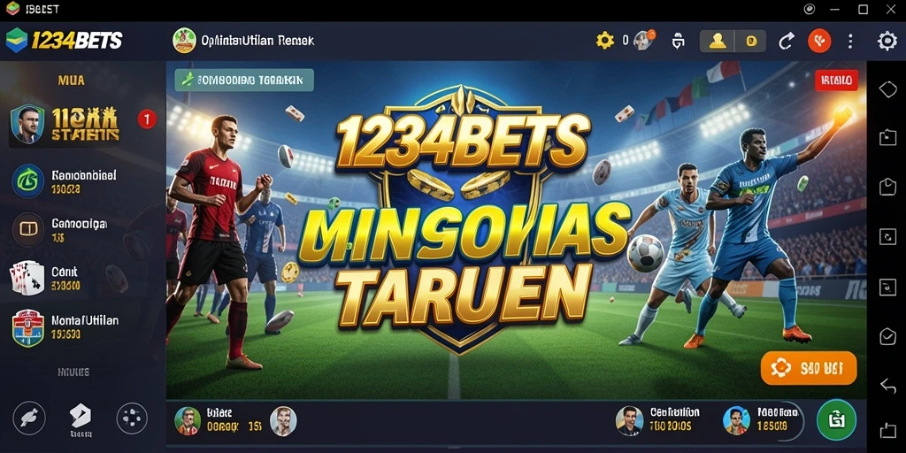 Tampilan antarmuka aplikasi 1234BETS yang menarik dan informatif.