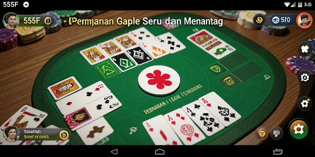 Tampilan menarik dari game Gaple 555F yang memikat pemain.