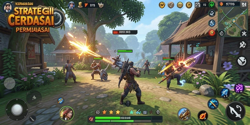 Tampilan gameplay menegangkan dari game strategi 8768.