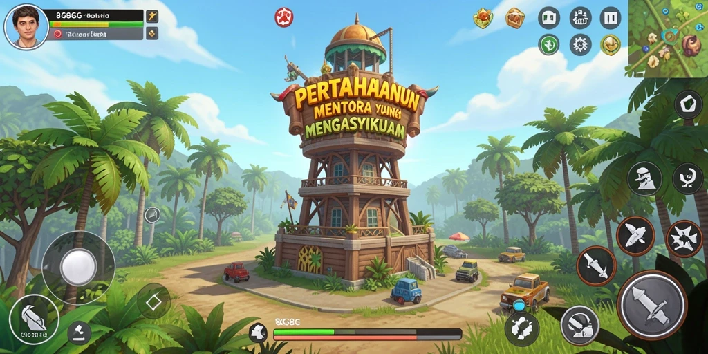 Tampilan gameplay menakjubkan dalam game Tower Defense 8G8G.
