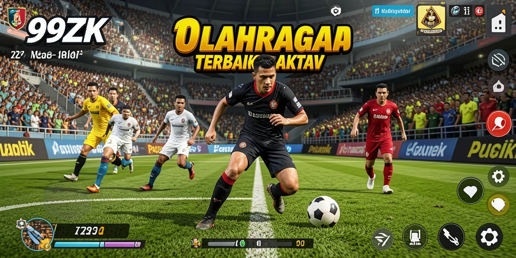 Tangkapan layar utama 99ZK menampilkan aksi pertandingan olahraga yang mendebarkan.