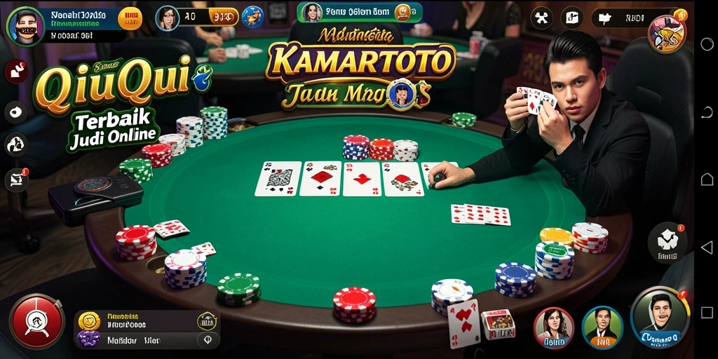Screenshot gameplay KAMARTOTO menampilkan aksi seru permainan QiuQiu.