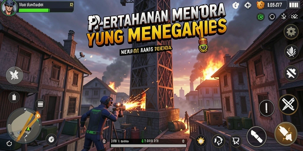 Tangkapan layar gameplay L777 menampilkan menara pertahanan yang strategis melawan gelombang musuh.