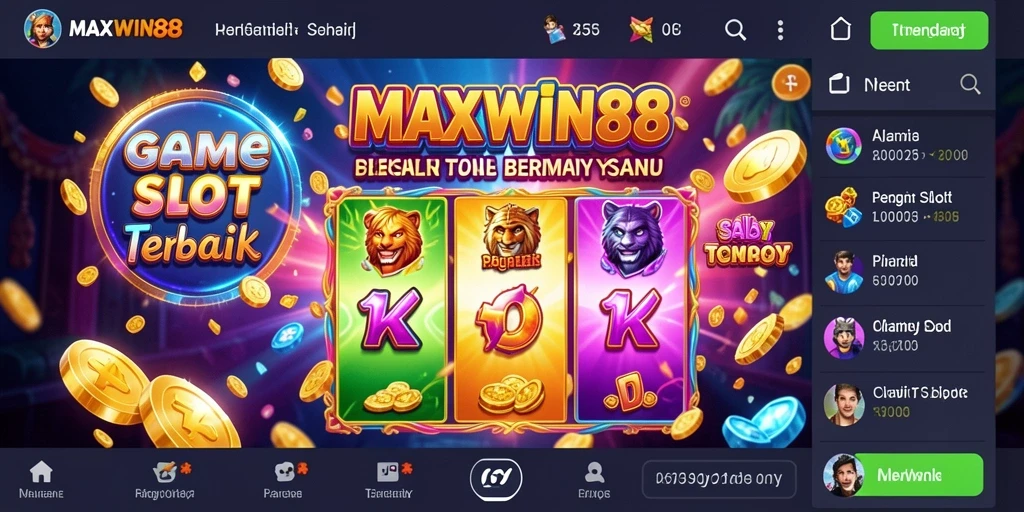 Tampilan utama MAXWIN88 dengan berbagai pilihan slot yang menarik.