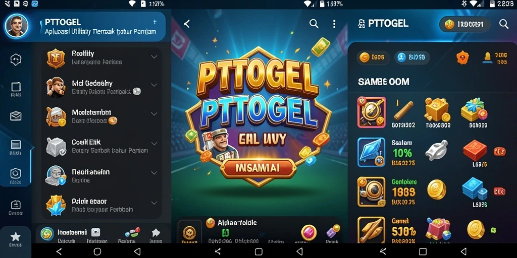 Tampilan utama PTTOGEL dengan fitur-fitur Utility yang lengkap.