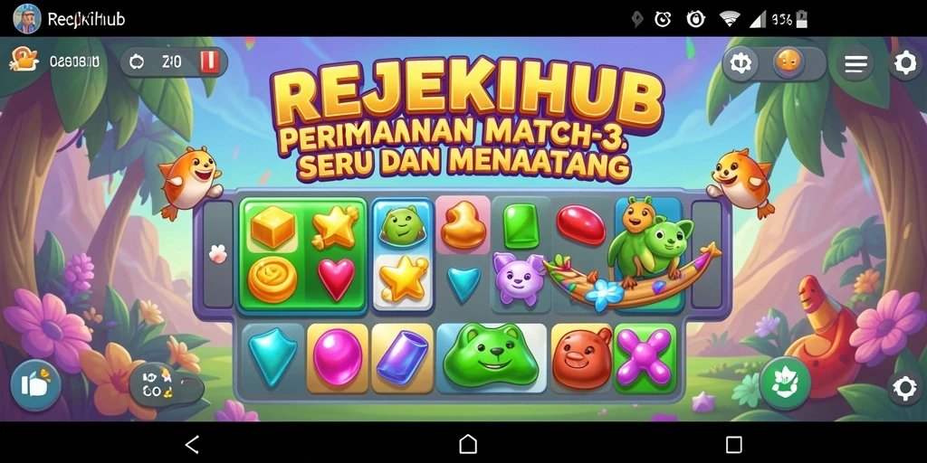 Tampilan menarik dari gameplay Match-3 di REJEKIHUB.