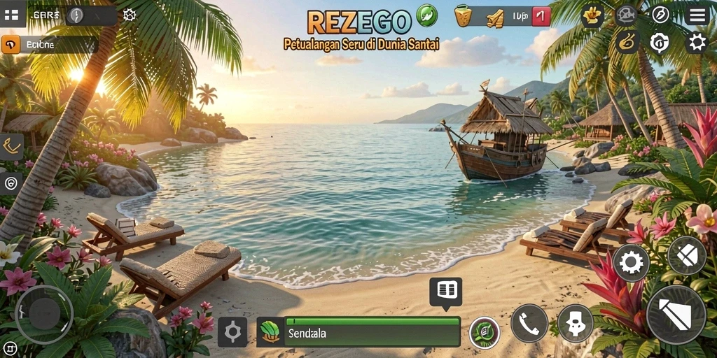 Tampilan gameplay penuh warna dan menghibur dari REZEGO.