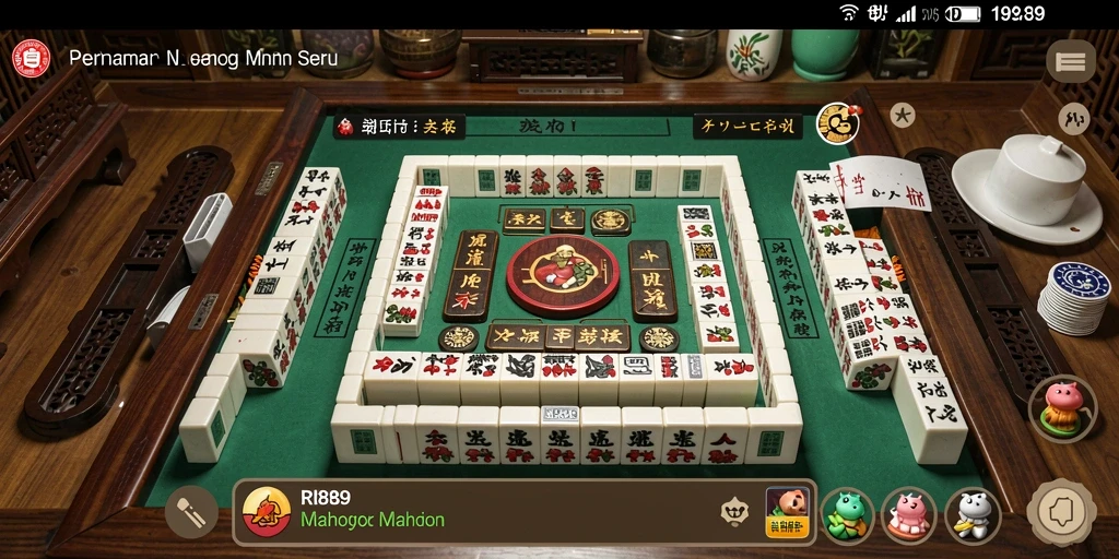 Tampilan gameplay menantang di RI889, visual memukau mahjong.