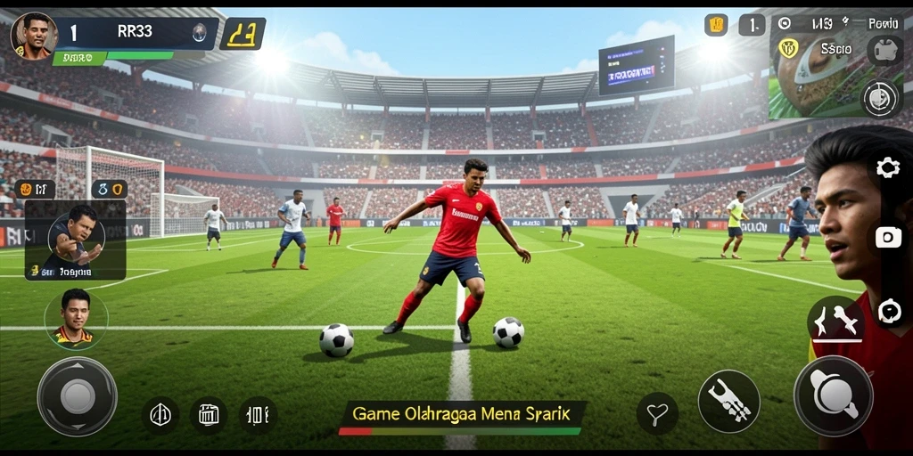Screenshot utama RR33 menampilkan gameplay seru dalam pertandingan olahraga.