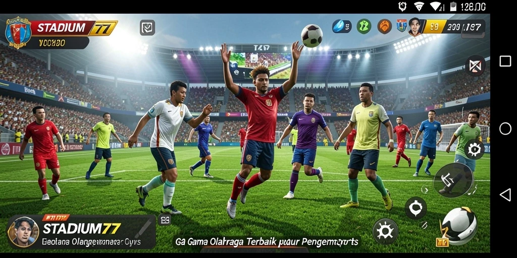 Tampilan gameplay STADIUM77 yang memukau dengan aksi seru di lapangan.